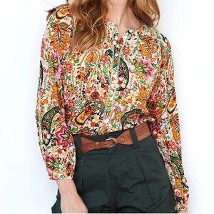 ba&sh‎ Bianca Floral & Paisley Blouse size 2